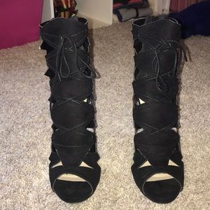 Black Stilleto Cut-Out Heels